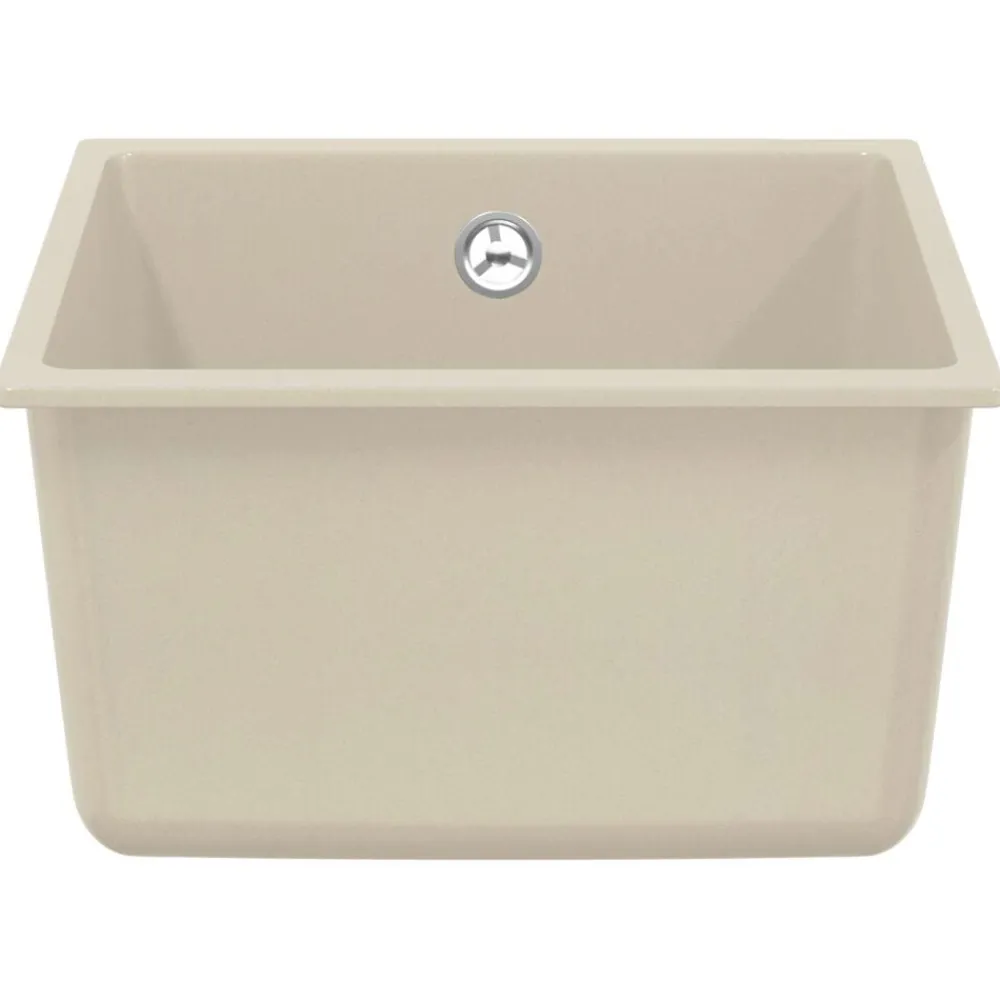 vidaXL Fontanería-Lavabo 370 x 460 mm 80% Cuarzo y 20% Resina