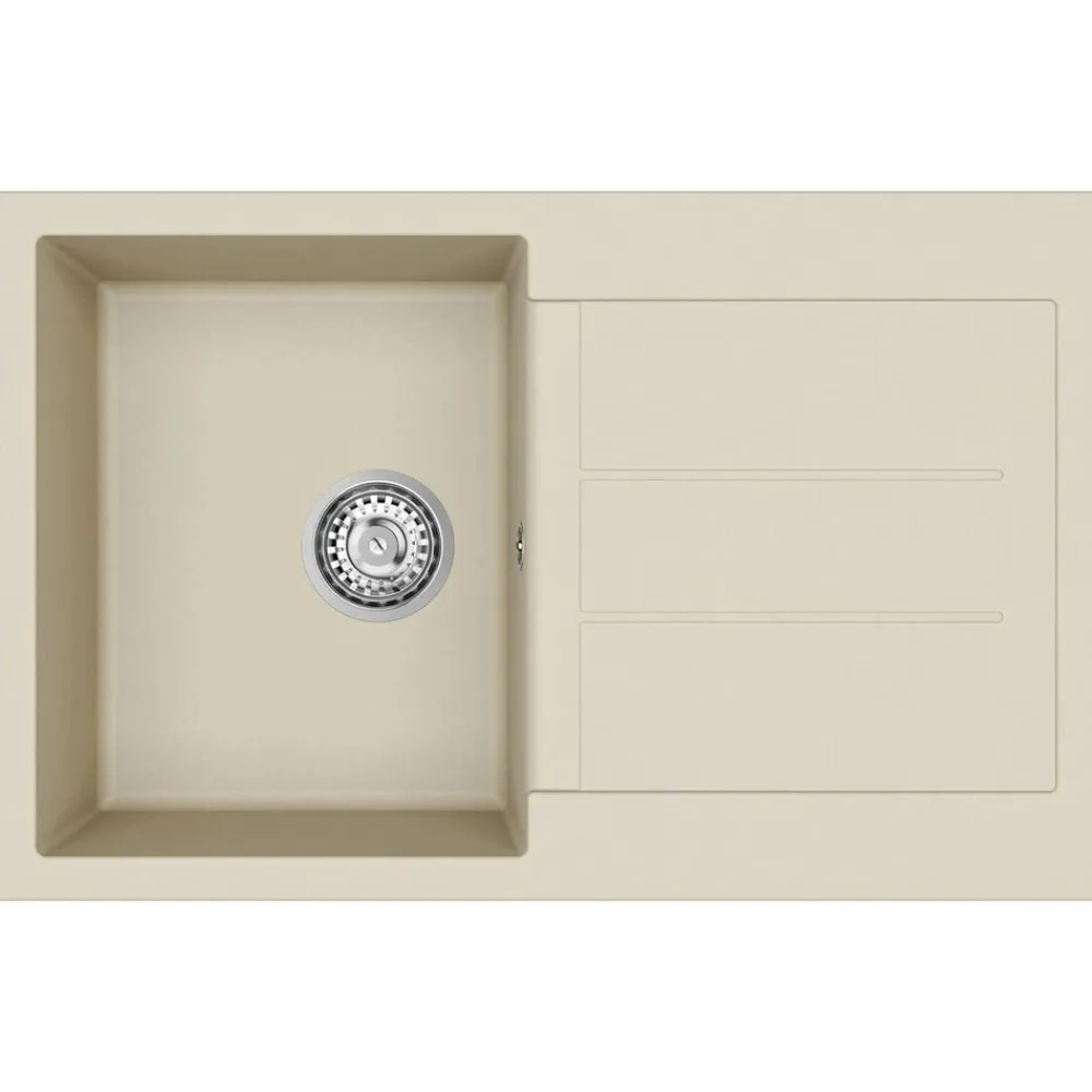vidaXL Lavabo 780 x 500 mm 80% Cuarzo y 20% Resina Beige Outlet