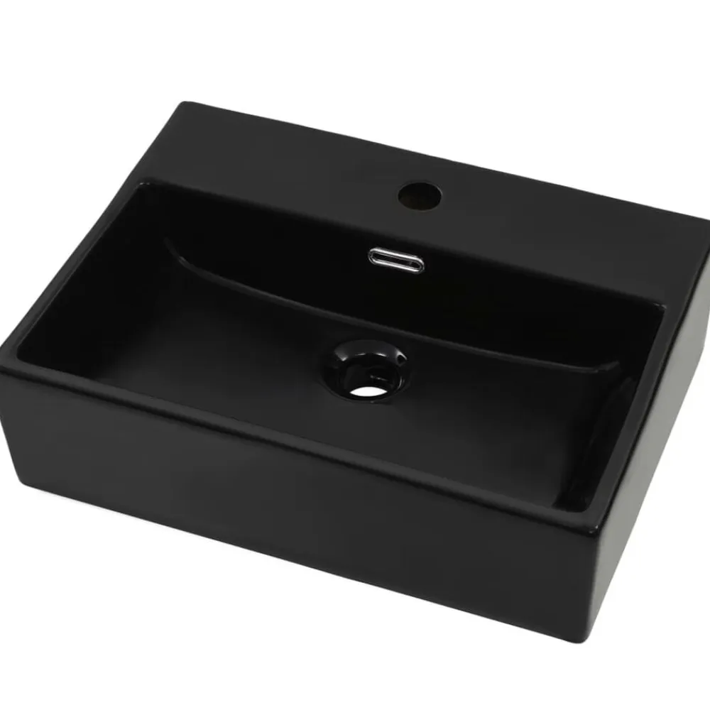 vidaXL Fontanería-Lavabo con orificio para grifo cerámica 51,5x38,5x15 cm