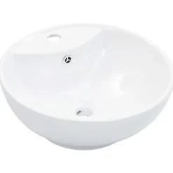 vidaXL Lavabo con rebosadero 46,5x18 cm cerámica Blanco Online