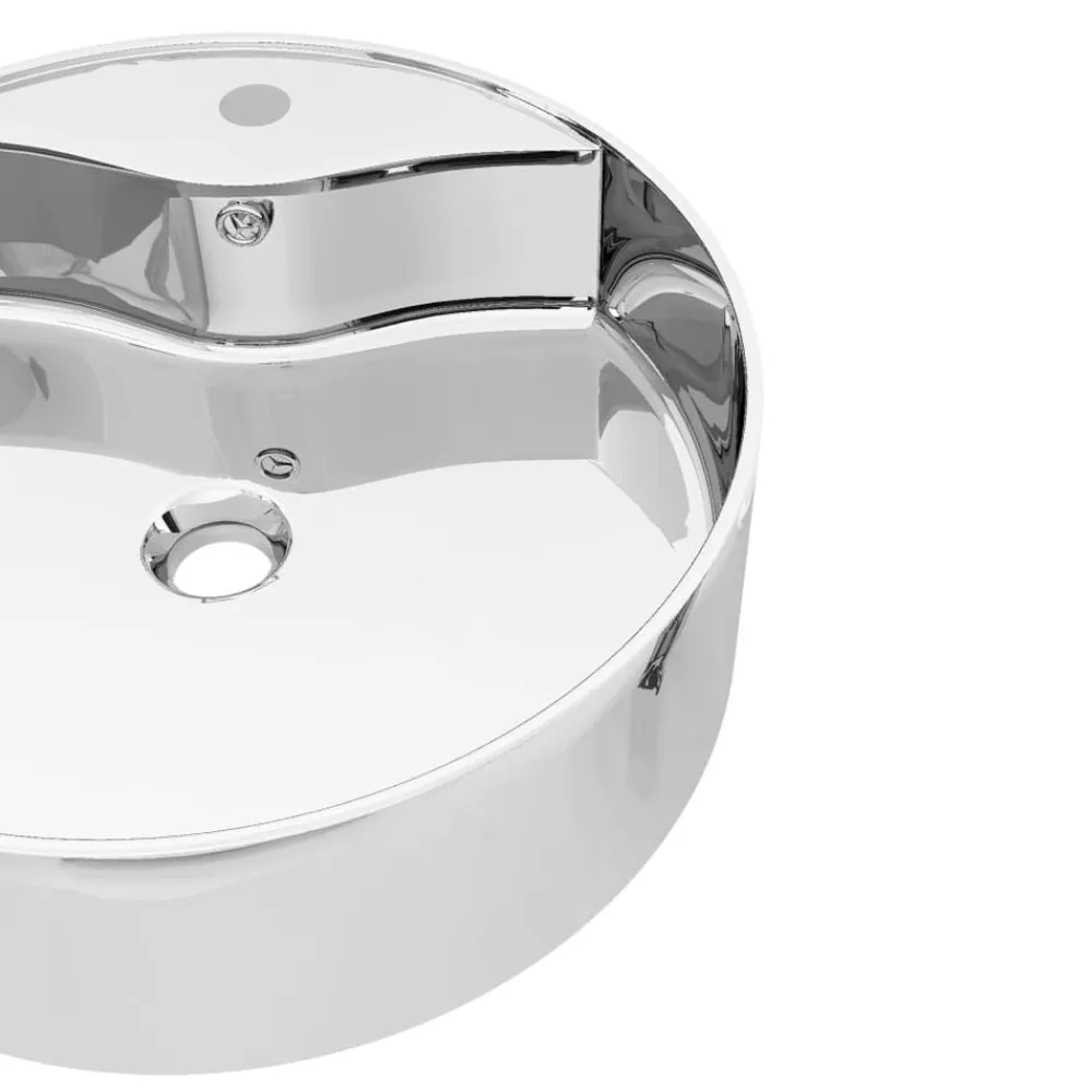 vidaXL Fontanería-Lavabo con rebosadero 46,5x15,5 cm cerámica
