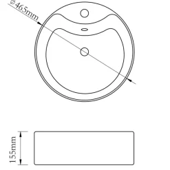 vidaXL Fontanería-Lavabo con rebosadero 46,5x15,5 cm cerámica