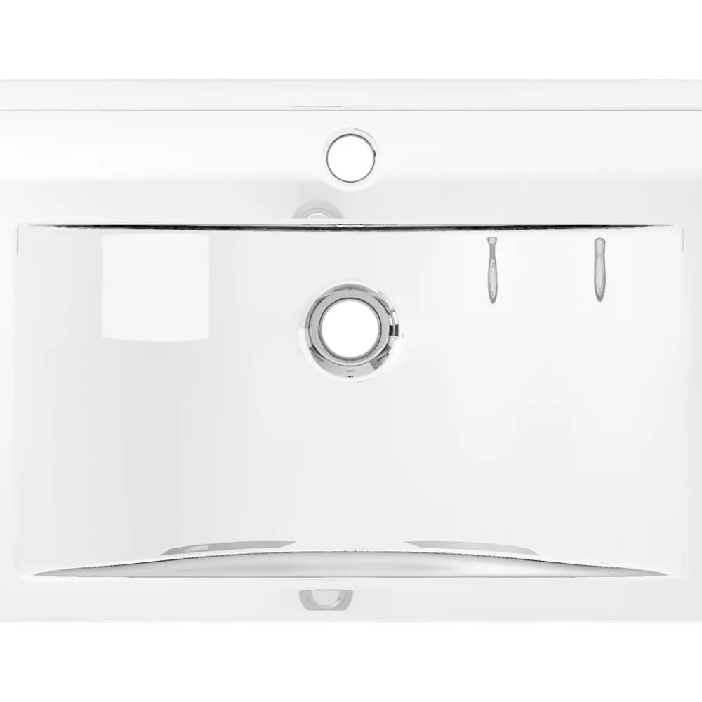 vidaXL Fontanería-Lavabo con rebosadero cerámica 60x46x16 cm