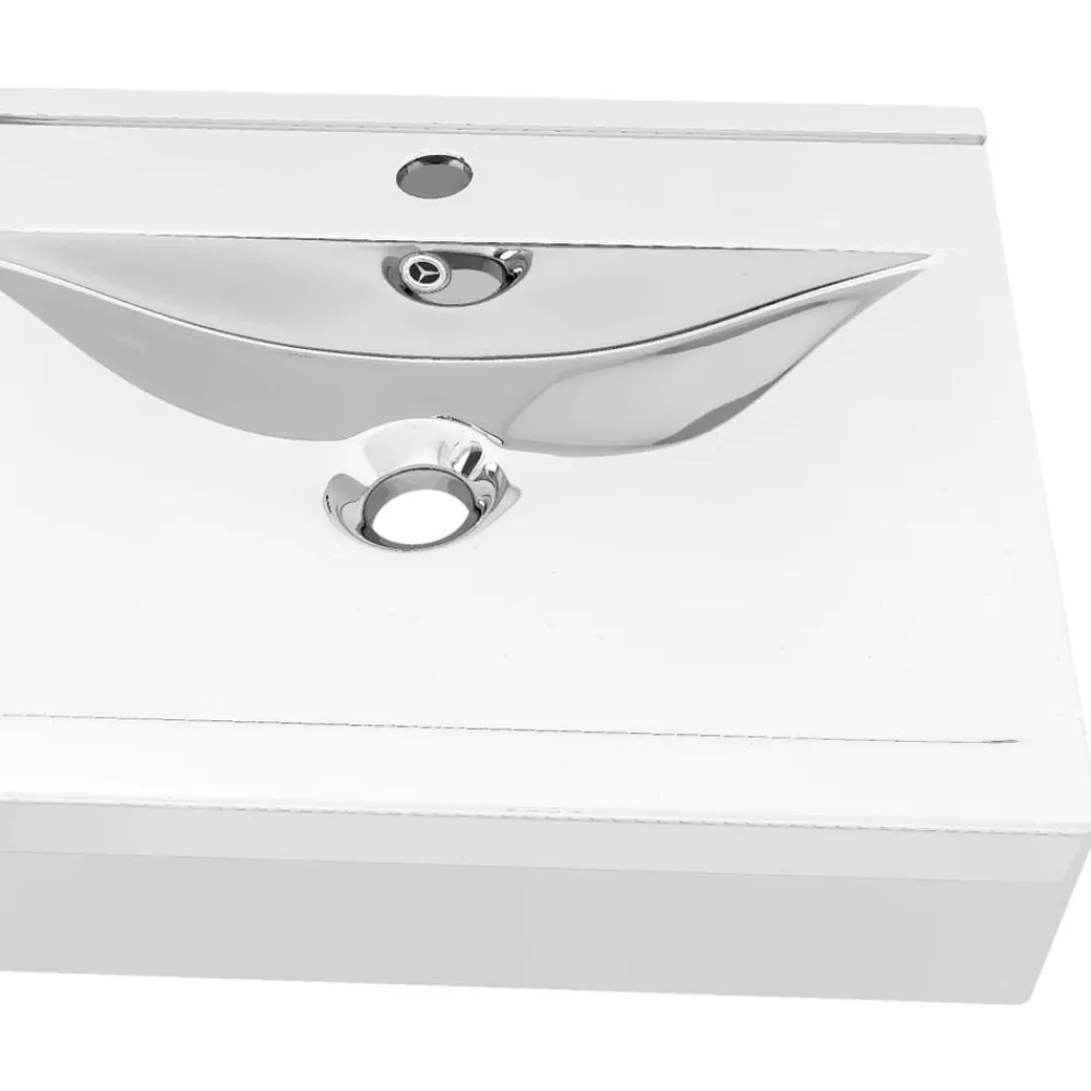 vidaXL Fontanería-Lavabo con rebosadero cerámica 60x46x16 cm