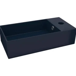 vidaXL Lavabo con rebosadero cerámica Azul oscuro Online