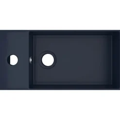 vidaXL Lavabo con rebosadero cerámica Azul oscuro Online