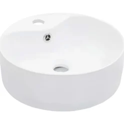 vidaXL Fontanería-Lavabo con rebosadero 36x13 cm cerámica