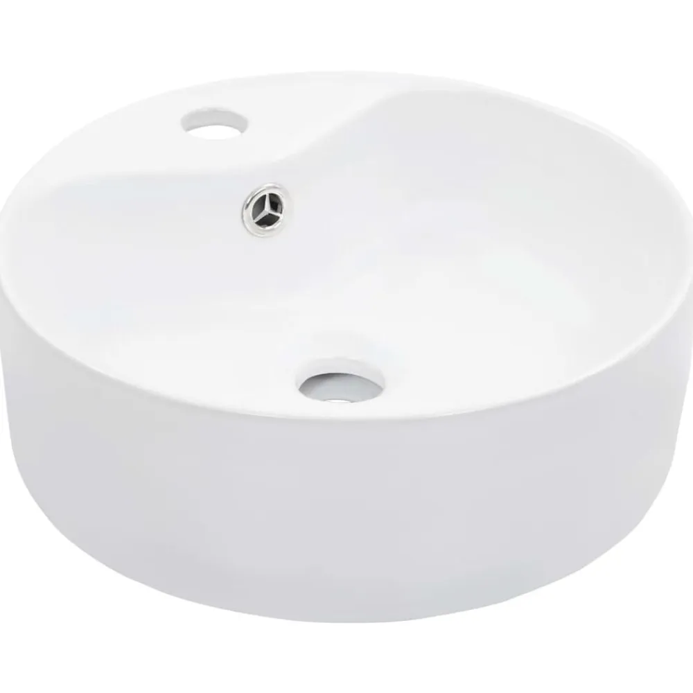 vidaXL Fontanería-Lavabo con rebosadero 36x13 cm cerámica