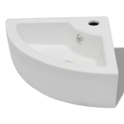 vidaXL Lavabo con rebosadero 45x32x12,5 cm Blanco Hot