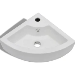 vidaXL Lavabo con rebosadero 45x32x12,5 cm Blanco Hot
