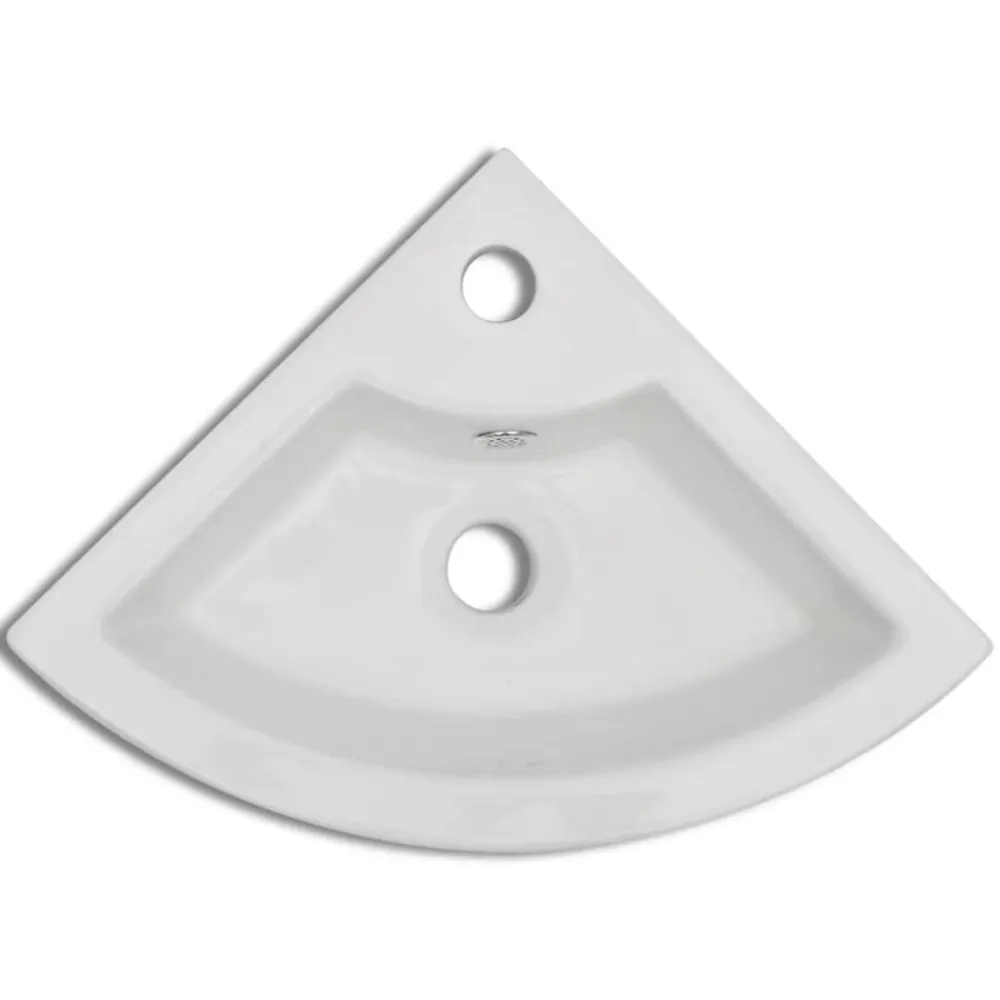 vidaXL Lavabo con rebosadero 45x32x12,5 cm Blanco Hot