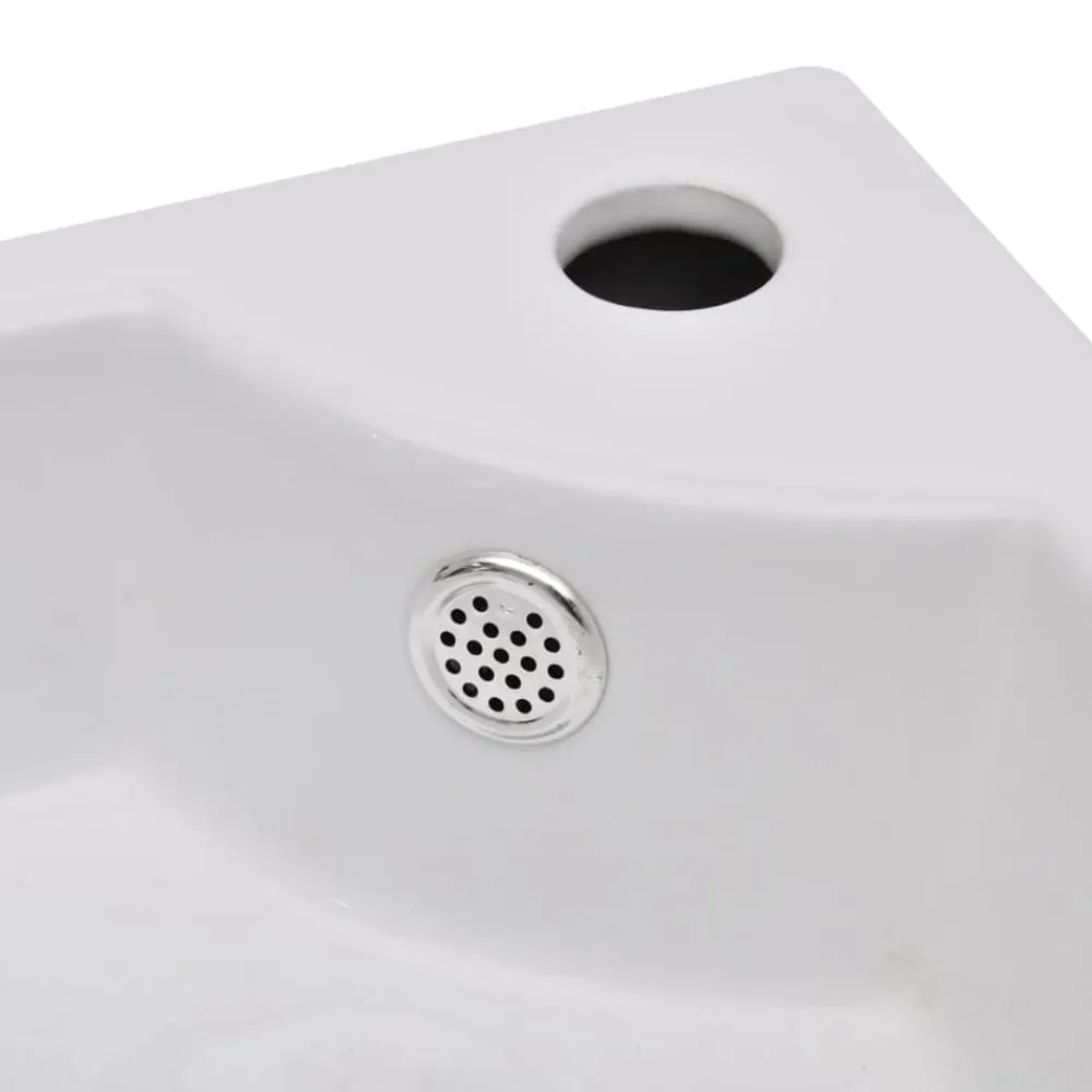 vidaXL Lavabo con rebosadero 45x32x12,5 cm Blanco Hot