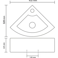 vidaXL Lavabo con rebosadero 45x32x12,5 cm Blanco Hot