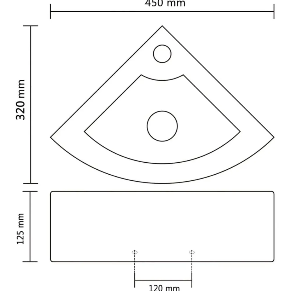 vidaXL Lavabo con rebosadero 45x32x12,5 cm Blanco Hot