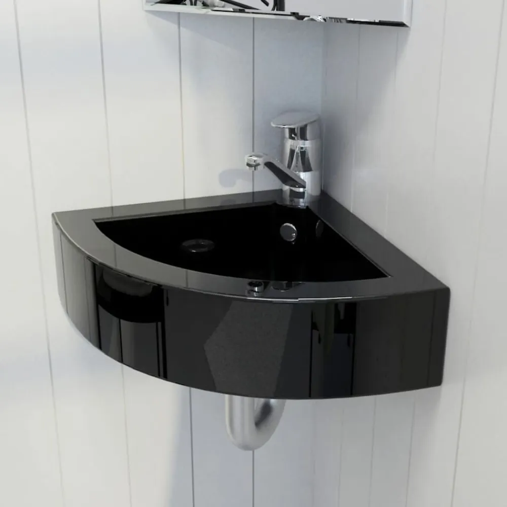 vidaXL Fontanería-Lavabo con rebosadero 45x32x12,5 cm