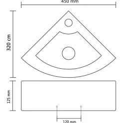 vidaXL Fontanería-Lavabo con rebosadero 45x32x12,5 cm