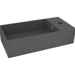 vidaXL Lavabo con rebosadero cerámica Gris oscuro Best