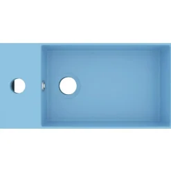 vidaXL Lavabo con rebosadero cerámica Azul claro Clearance