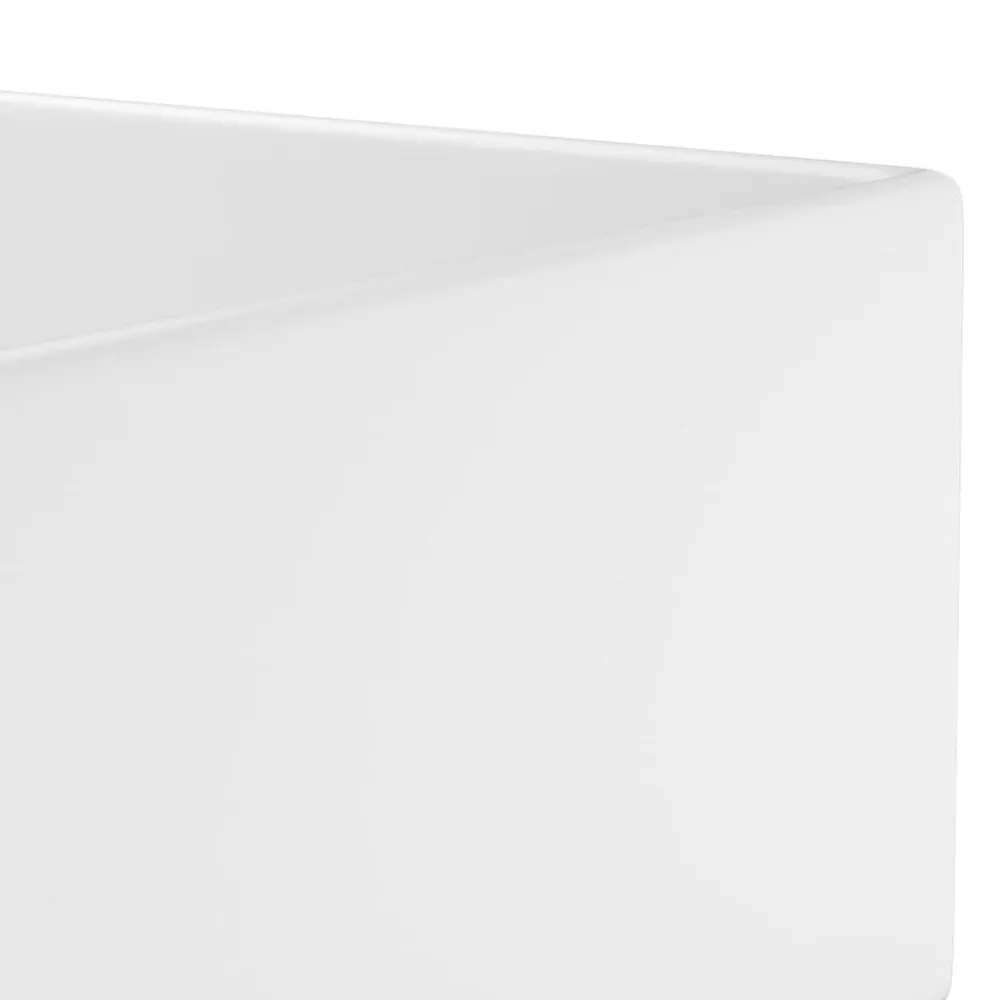 vidaXL Lavabo con rebosadero cerámica Blanco mate New