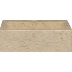 vidaXL Lavabo mármol 40x40x12 cm Crema New