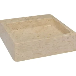 vidaXL Lavabo mármol 40x40x12 cm Crema New