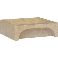vidaXL Lavabo mármol 40x40x12 cm Crema New