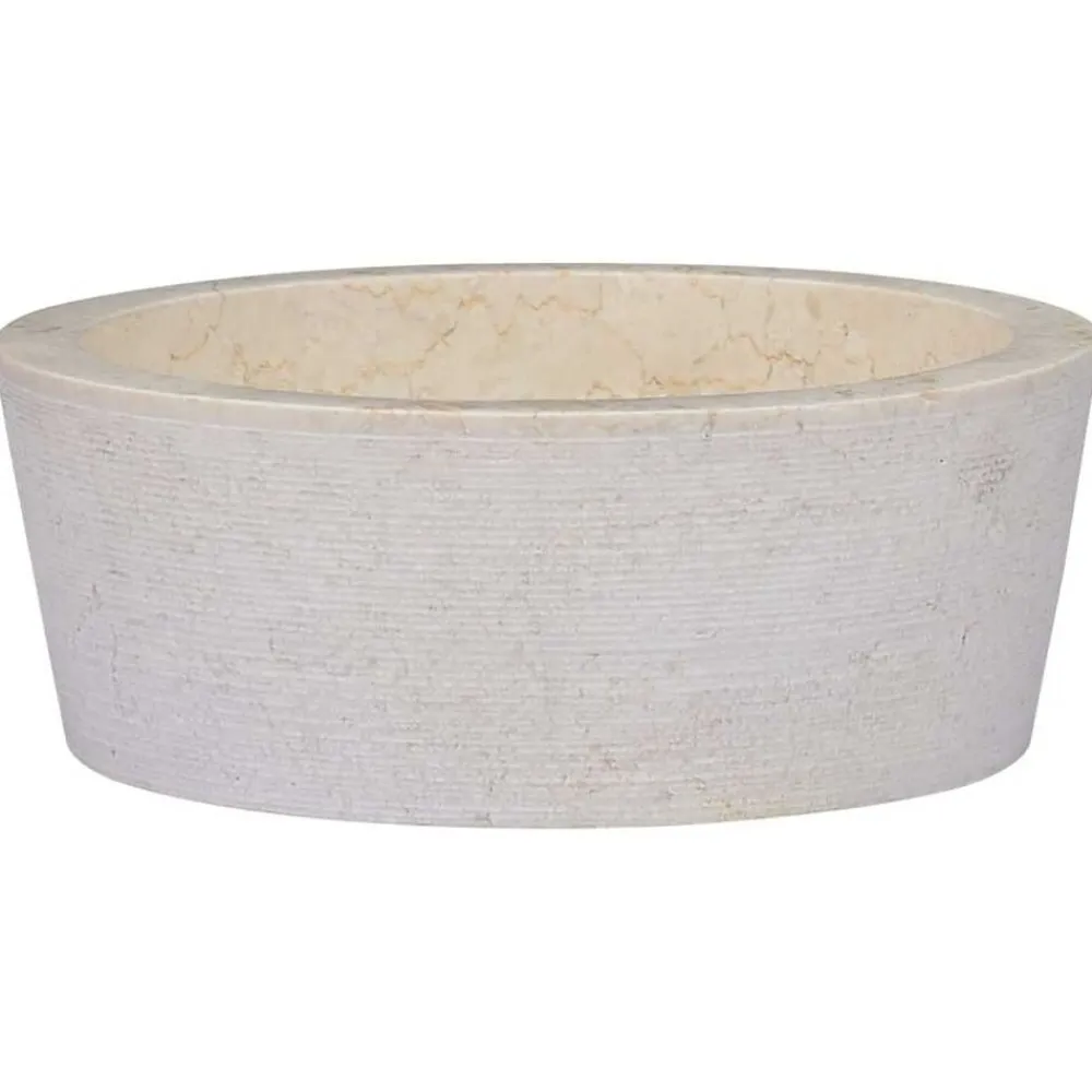 vidaXL Fontanería-Lavabo mármol Ø40x15 cm