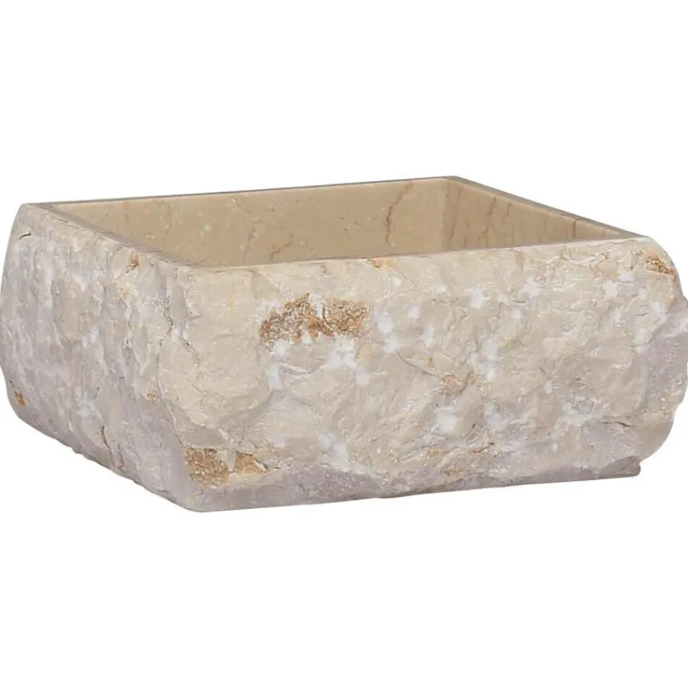 vidaXL Lavabo mármol 30x30x13 cm Crema Best
