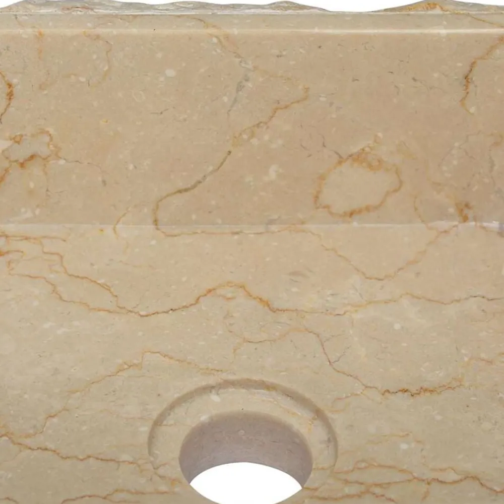 vidaXL Lavabo mármol 30x30x13 cm Crema Best