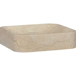 vidaXL Lavabo mármol 40x40x10 cm Crema Clearance