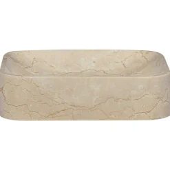 vidaXL Lavabo mármol 40x40x10 cm Crema Clearance