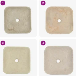 vidaXL Lavabo mármol 40x40x10 cm Crema Clearance