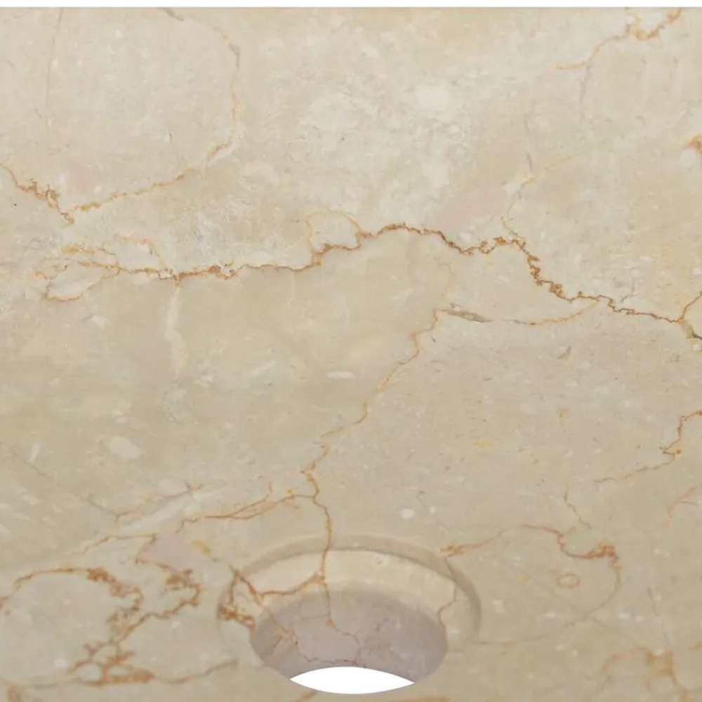 vidaXL Lavabo mármol 40x40x10 cm Crema Clearance