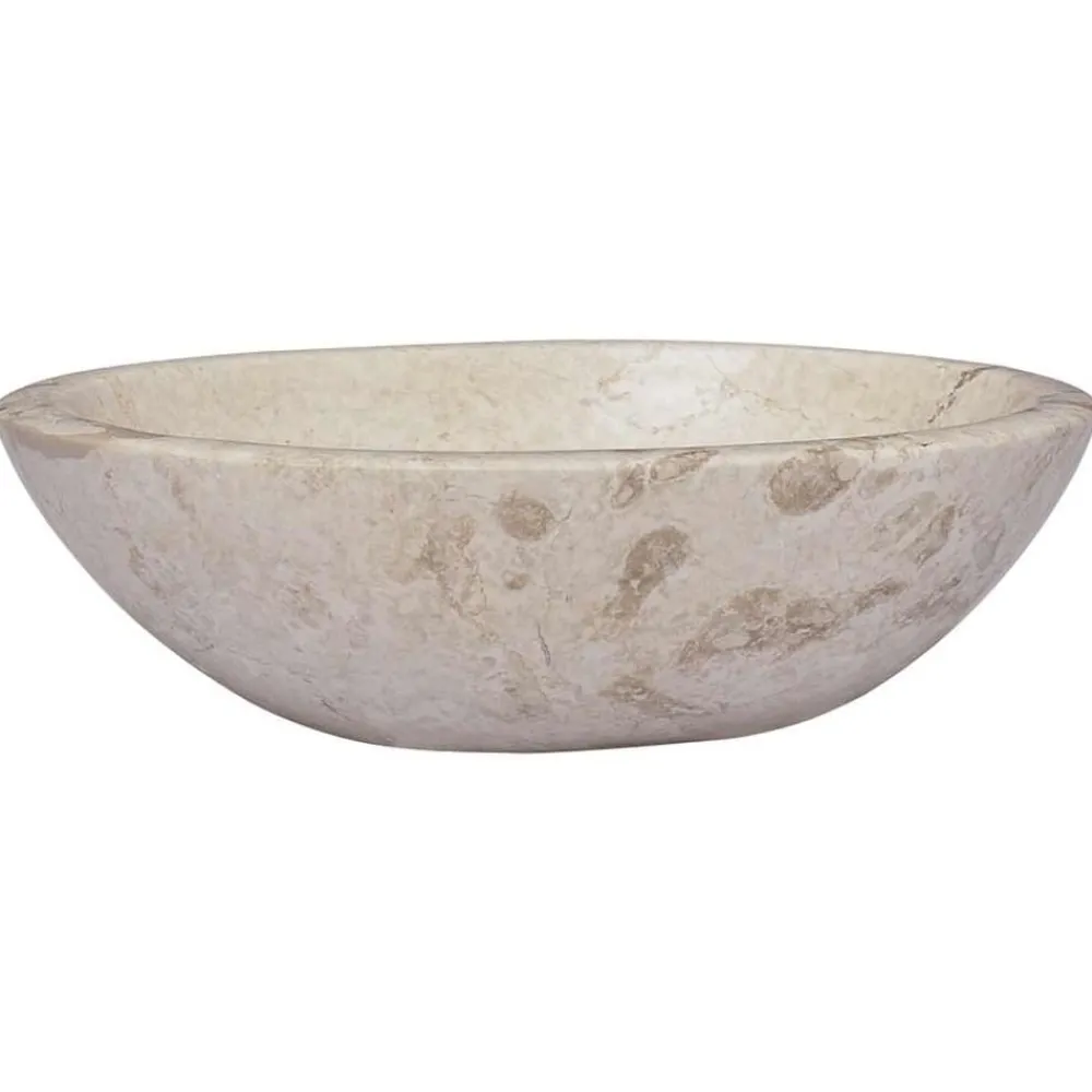vidaXL Lavabo mármol 53x40x15 cm Crema New