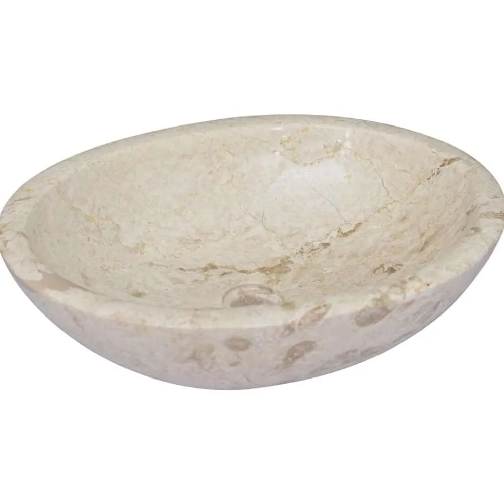 vidaXL Lavabo mármol 53x40x15 cm Crema New