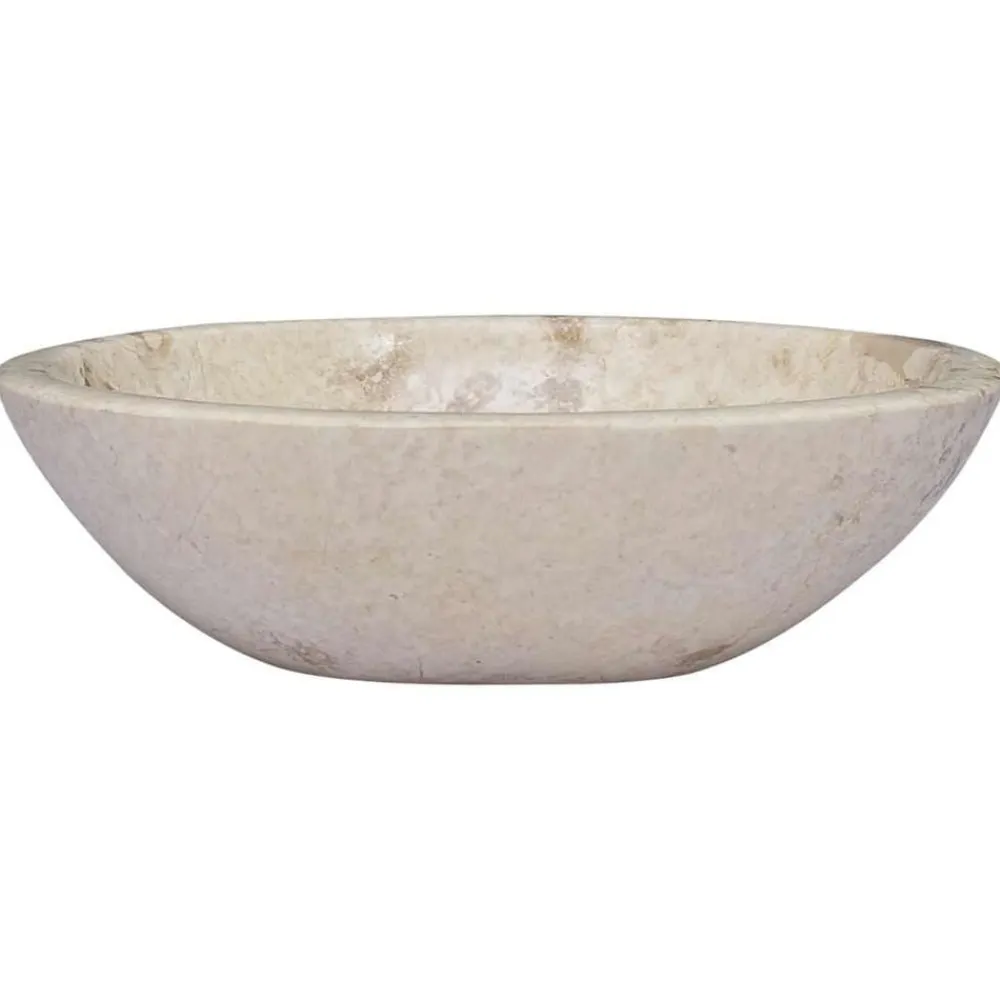 vidaXL Lavabo mármol 53x40x15 cm Crema New
