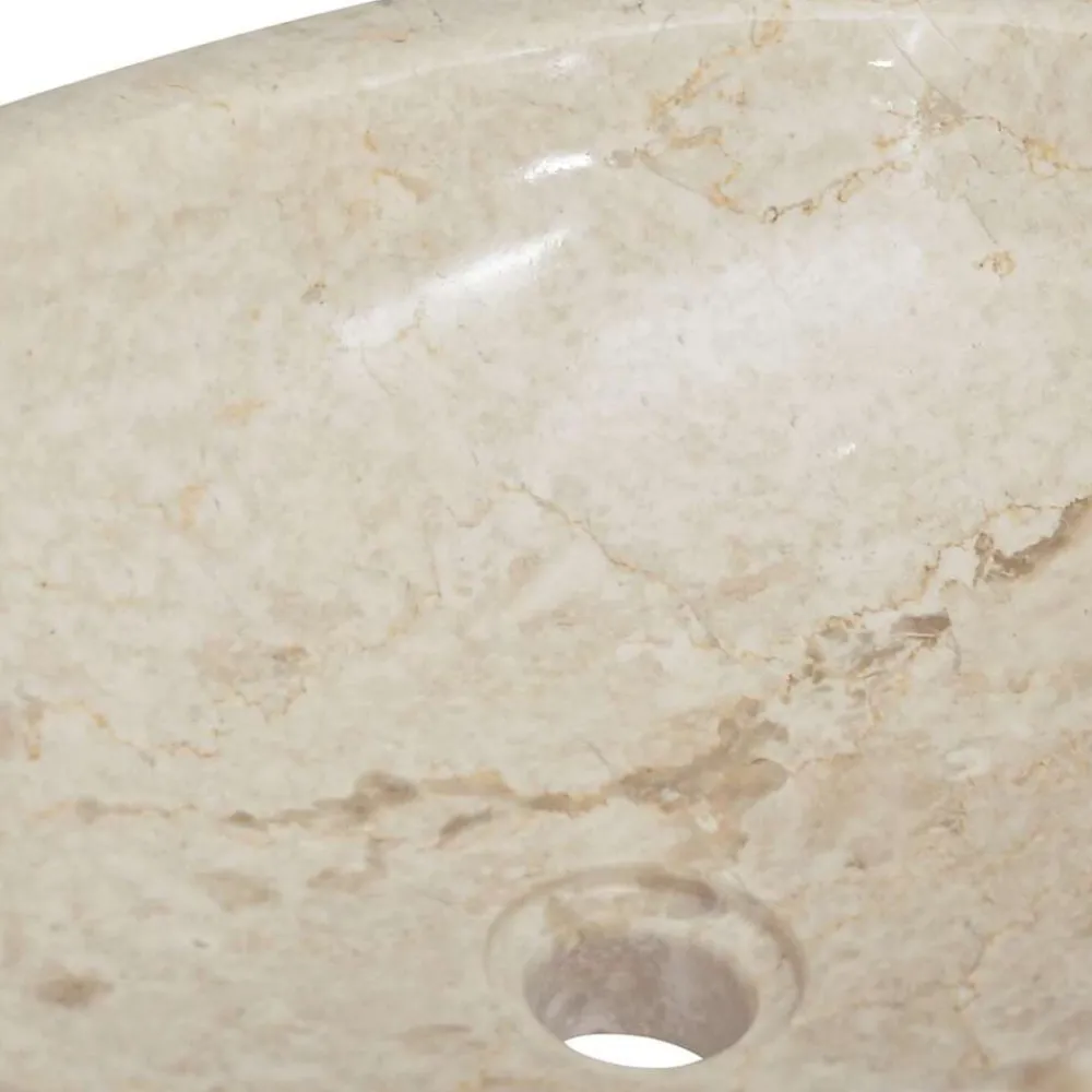 vidaXL Lavabo mármol 53x40x15 cm Crema New