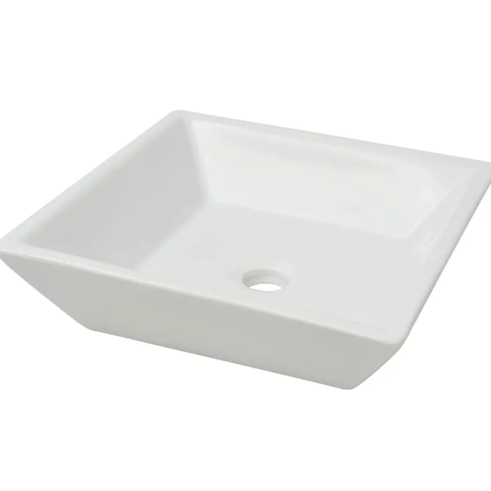 vidaXL Lavabo cuadrado de cerámica 41,5x41,5x12 cm Blanco