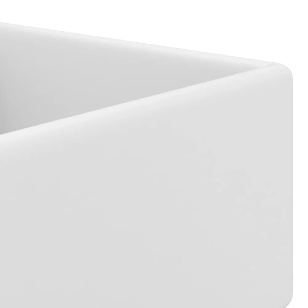 vidaXL Lavabo cuadrado rebosadero cerámica 41x41 cm blanco mate New