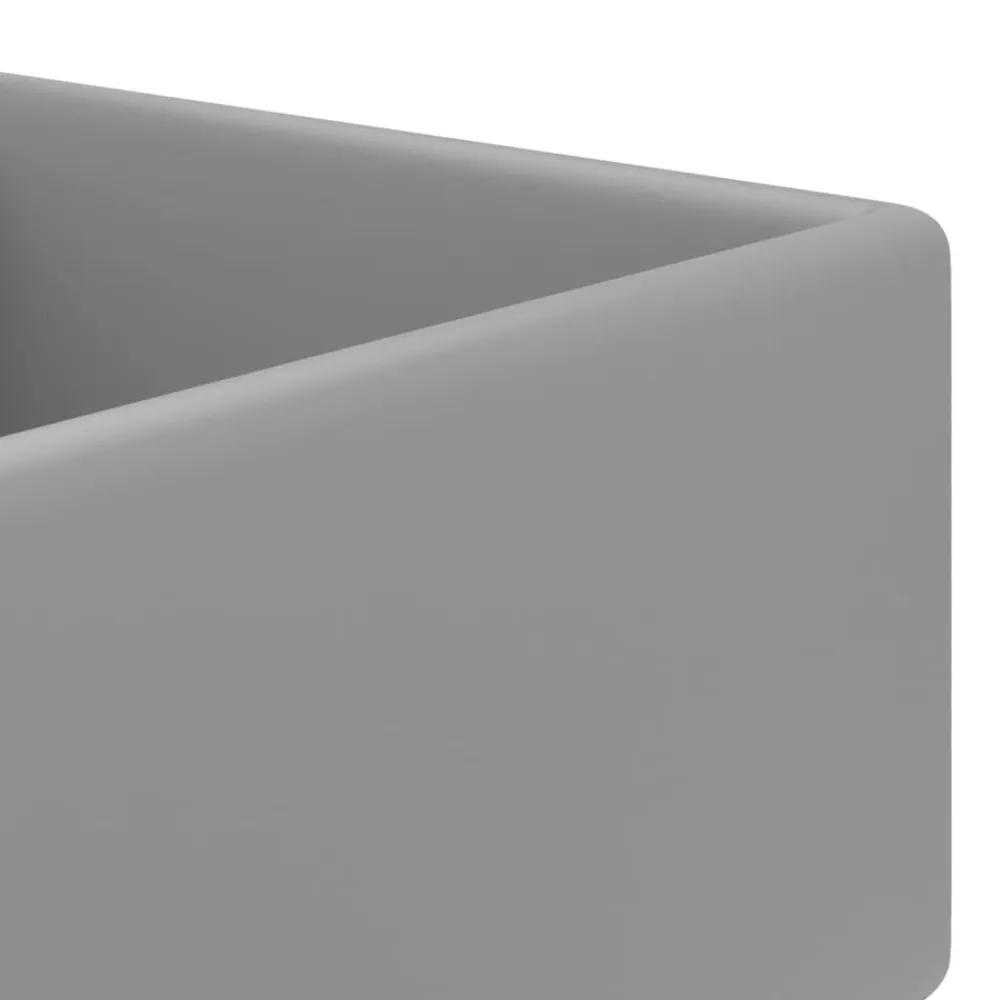 vidaXL Fontanería-Lavabo cuadrado rebosadero cerámica 41x41 cm
