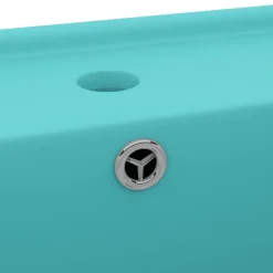vidaXL Fontanería-Lavabo cuadrado rebosadero cerámica 41x41 cm