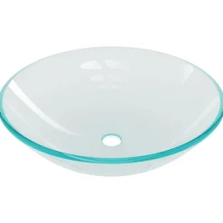 vidaXL Fontanería-Lavabo de baño con grifo y desagüe de empuje vidrio templado