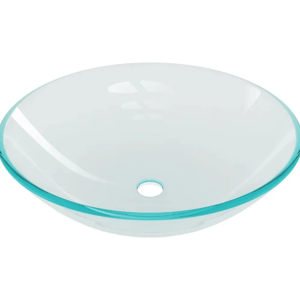 vidaXL Fontanería-Lavabo de baño con grifo y desagüe de empuje vidrio templado