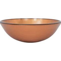 vidaXL Lavabo de baño grifo y desagüe de empuje vidrio templado marrón