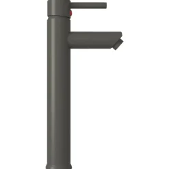 vidaXL Fontanería-Lavabo de baño grifo y desagüe de empuje vidrio templado negro