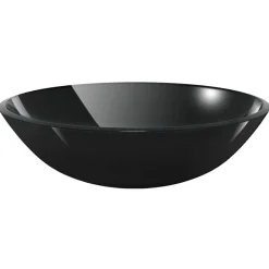 vidaXL Fontanería-Lavabo de baño grifo y desagüe de empuje vidrio templado negro