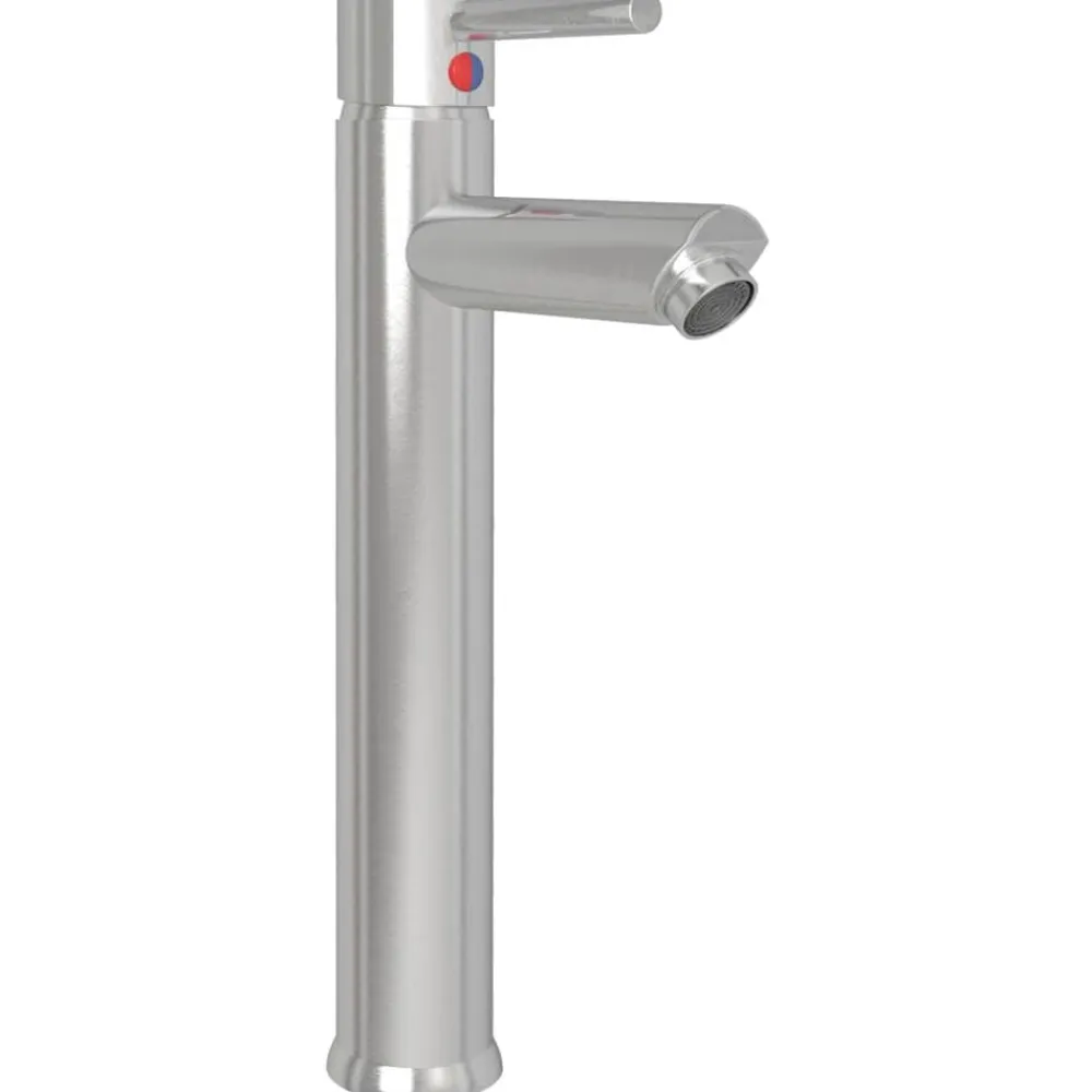 vidaXL Fontanería-Lavabo de baño grifo&desagüe de empuje vidrio templado dorado
