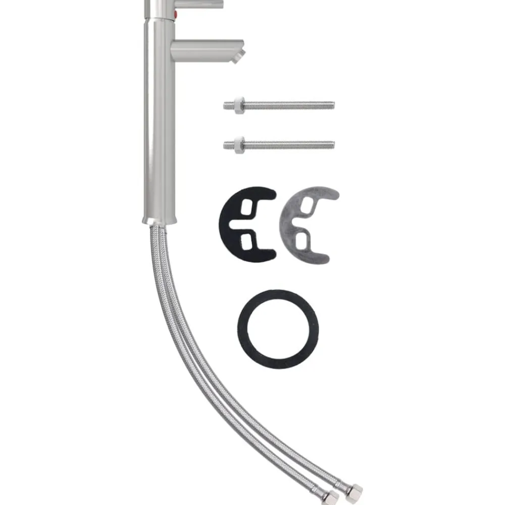 vidaXL Fontanería-Lavabo de baño grifo&desagüe de empuje vidrio templado dorado