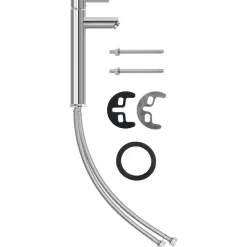 vidaXL Fontanería-Lavabo de baño grifo y desagüe de empuje vidrio templado negro
