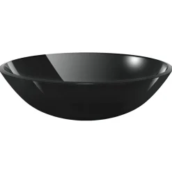 vidaXL Lavabo de baño grifo y desagüe de empuje vidrio templado negro Sale